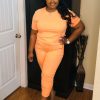 Sets (Missy) * | Pash Boutique Clearance Neon Coral Jogger Set