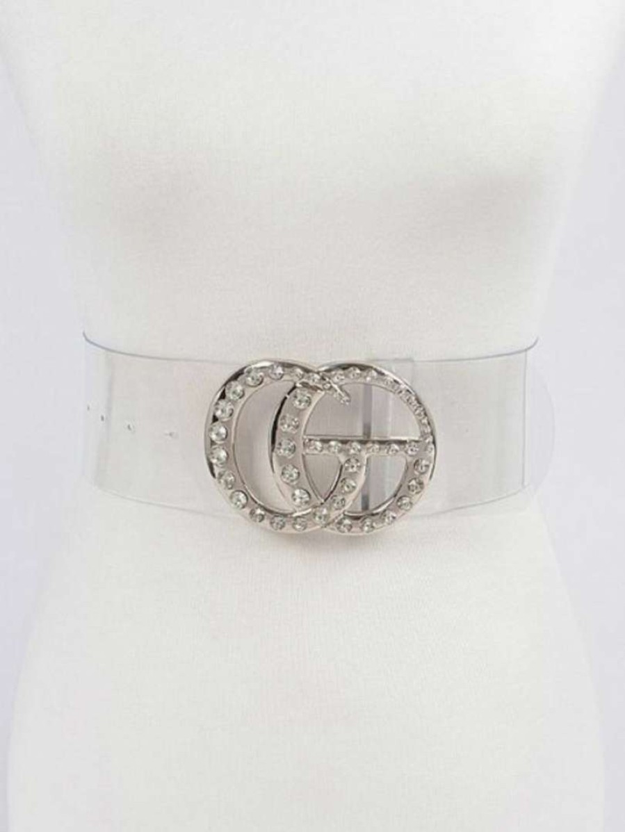 Accessories * | Pash Boutique Accessories Silver Clear Gg Belt