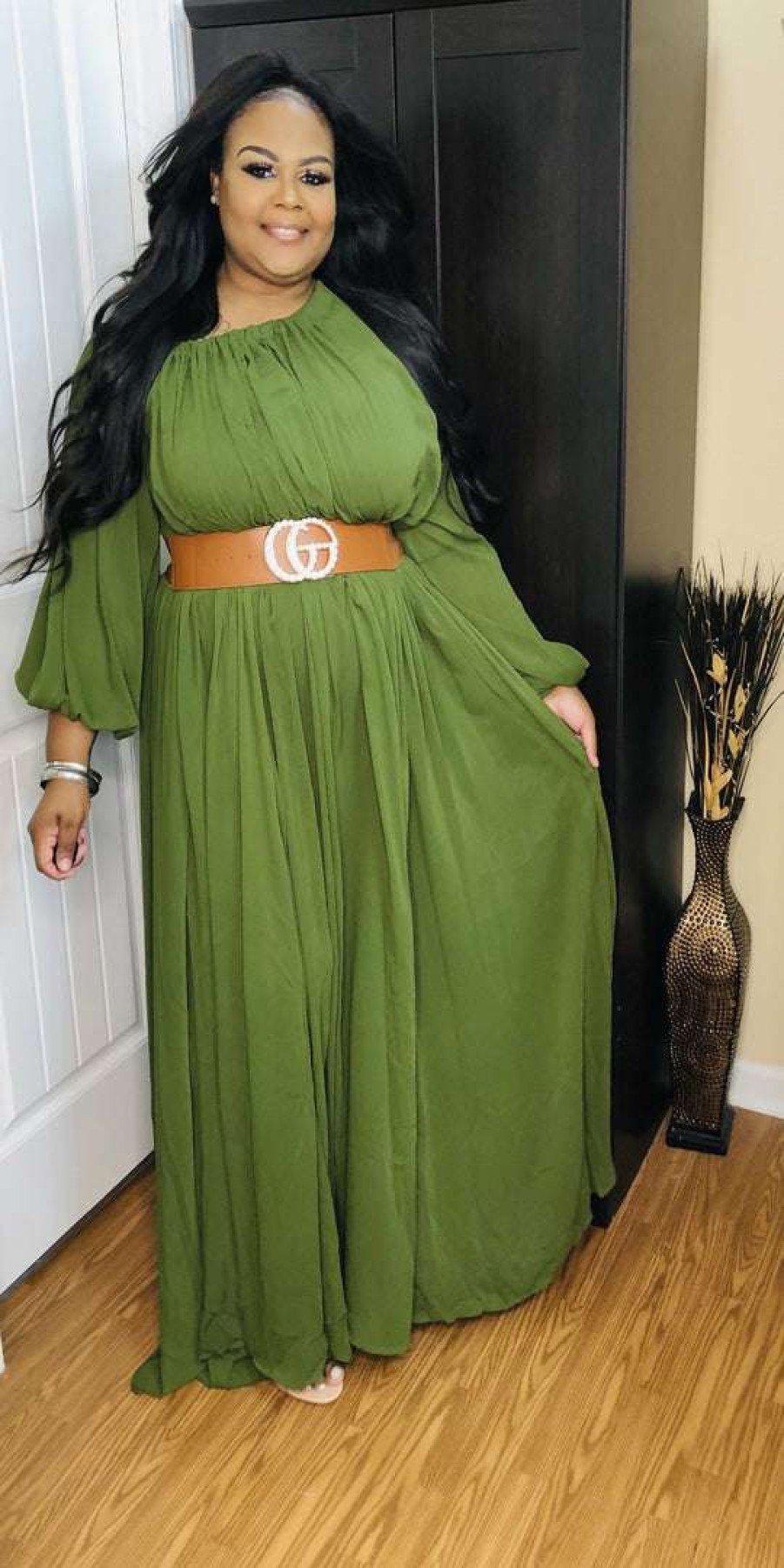 Dresses (Missy) * | Pash Boutique Olive Maxi