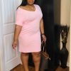 Plus Dresses * | Pash Boutique Dusty Pink Plus T-Shirt Dress