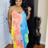 Plus Dresses * | Pash Boutique New Arrivals Orange Tie Dye Plus Dress