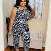 Jumpsuits /Rompers (Missy) * | Pash Boutique New Arrivals Zebra Jumpsuit