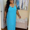 Plus Dresses * | Pash Boutique New Arrivals Ice Blue/Ivory Plus Maxi Dress