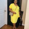 Dresses (Missy) * | Pash Boutique Yellow T-Shirt Dress