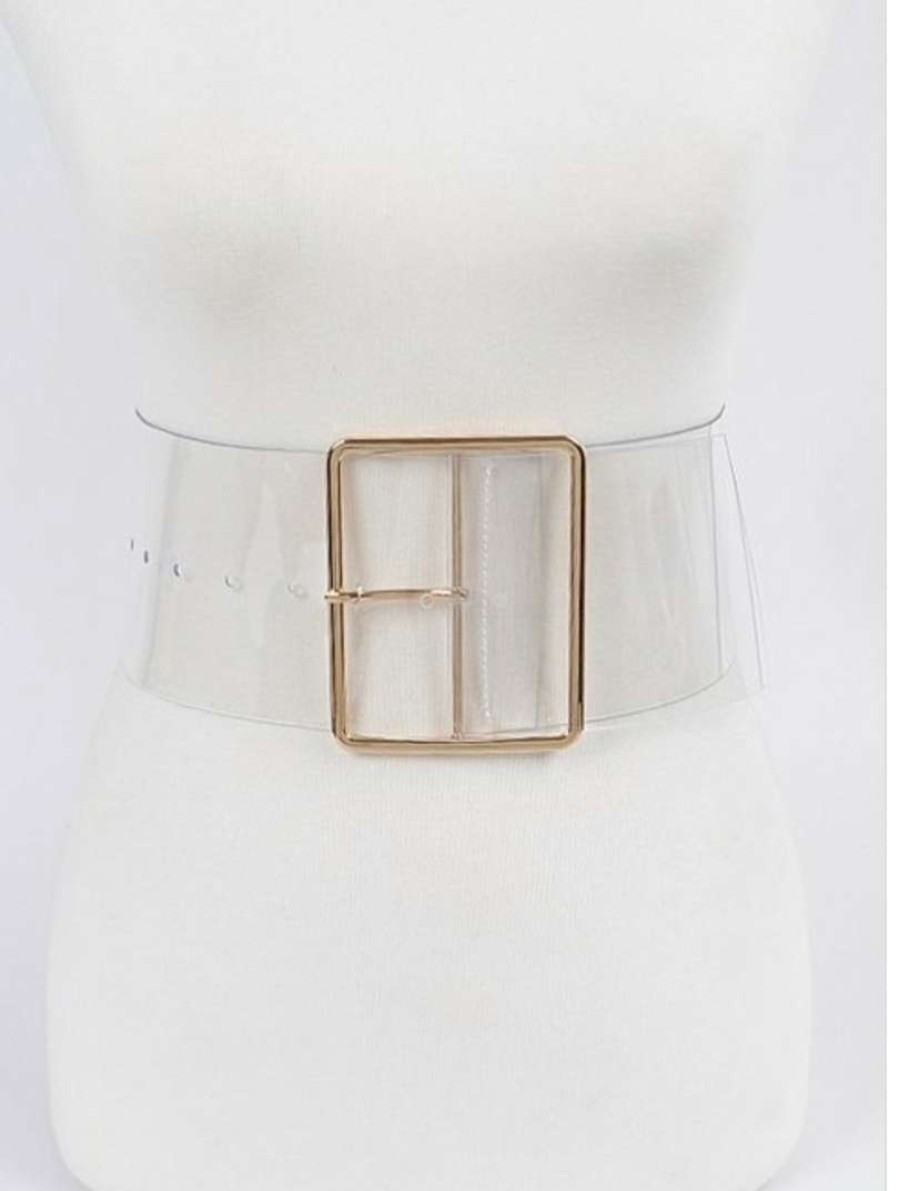 Accessories * | Pash Boutique Plus Clear Oversized Square Belts Accessories