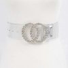 Accessories * | Pash Boutique Silver Stone Buckle Transparent Belt