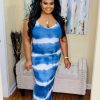 Plus Dresses * | Pash Boutique Blue Plus Tie-Dye Maxi