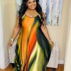 Dresses (Missy) * | Pash Boutique Olive/Orange Maxi Dress New Arrivals