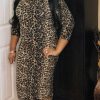 Dresses (Missy) * | Pash Boutique Leopard Midi Dress