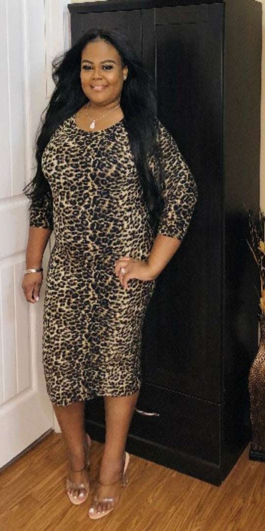 Dresses (Missy) * | Pash Boutique Leopard Midi Dress