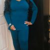 Sets (Missy) * | Pash Boutique Teal Long Sleeve Set Clearance