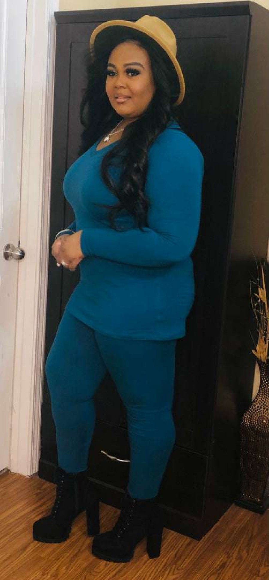 Sets (Missy) * | Pash Boutique Teal Long Sleeve Set Clearance