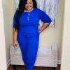 Jumpsuits /Rompers (Missy) * | Pash Boutique Bright Blue Jogger Jumpsuit