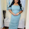 Plus Dresses * | Pash Boutique Sage Scrunch Plus Dress