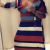 Dresses (Missy) * | Pashboutique Dresses (Missy) Red/Blue Stripe Maxi