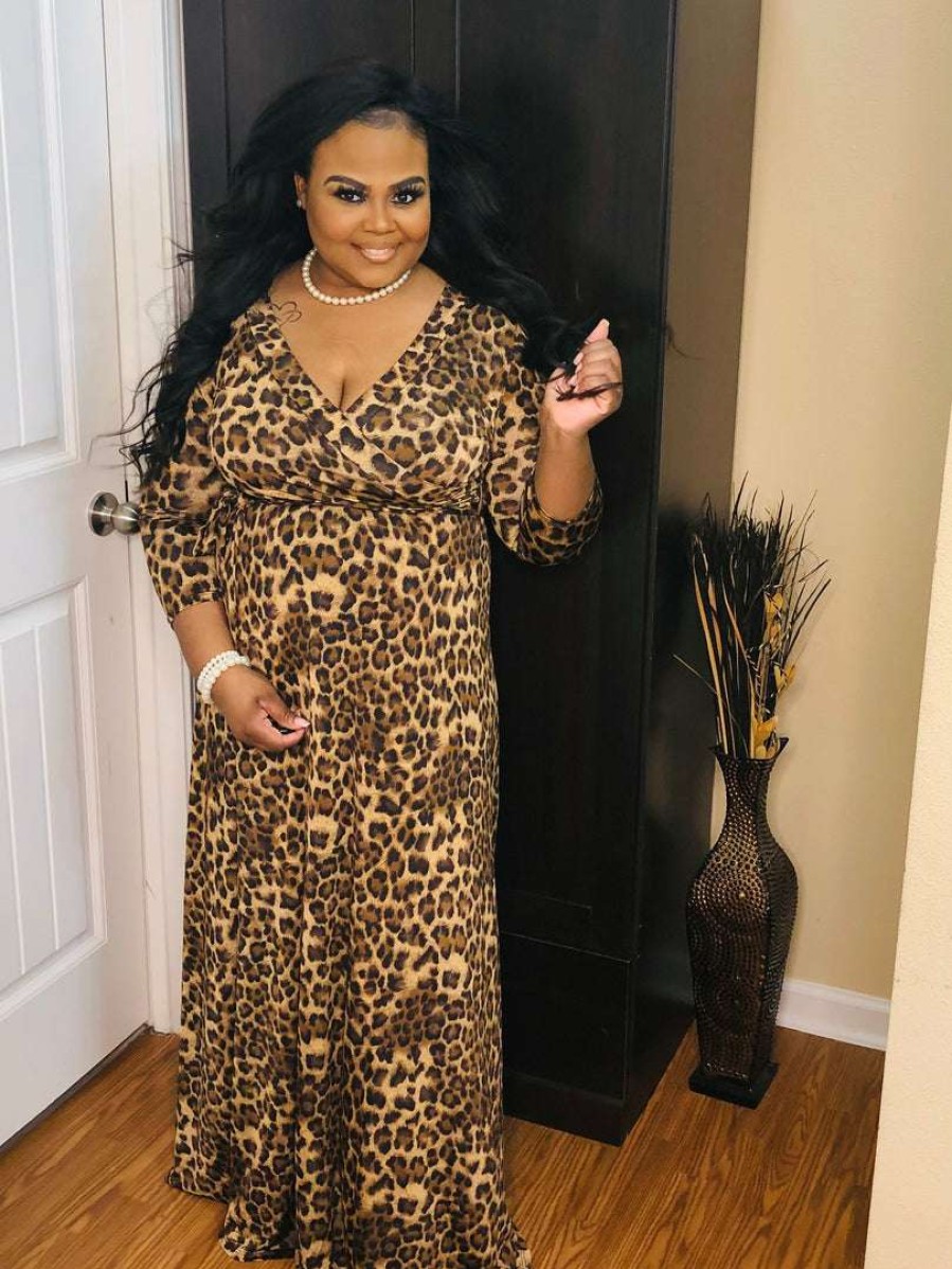 Dresses (Missy) * | Pash Boutique Leopard Maxi Dress