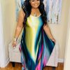 Dresses (Missy) * | Pash Boutique Teal/Pink Maxi Dress