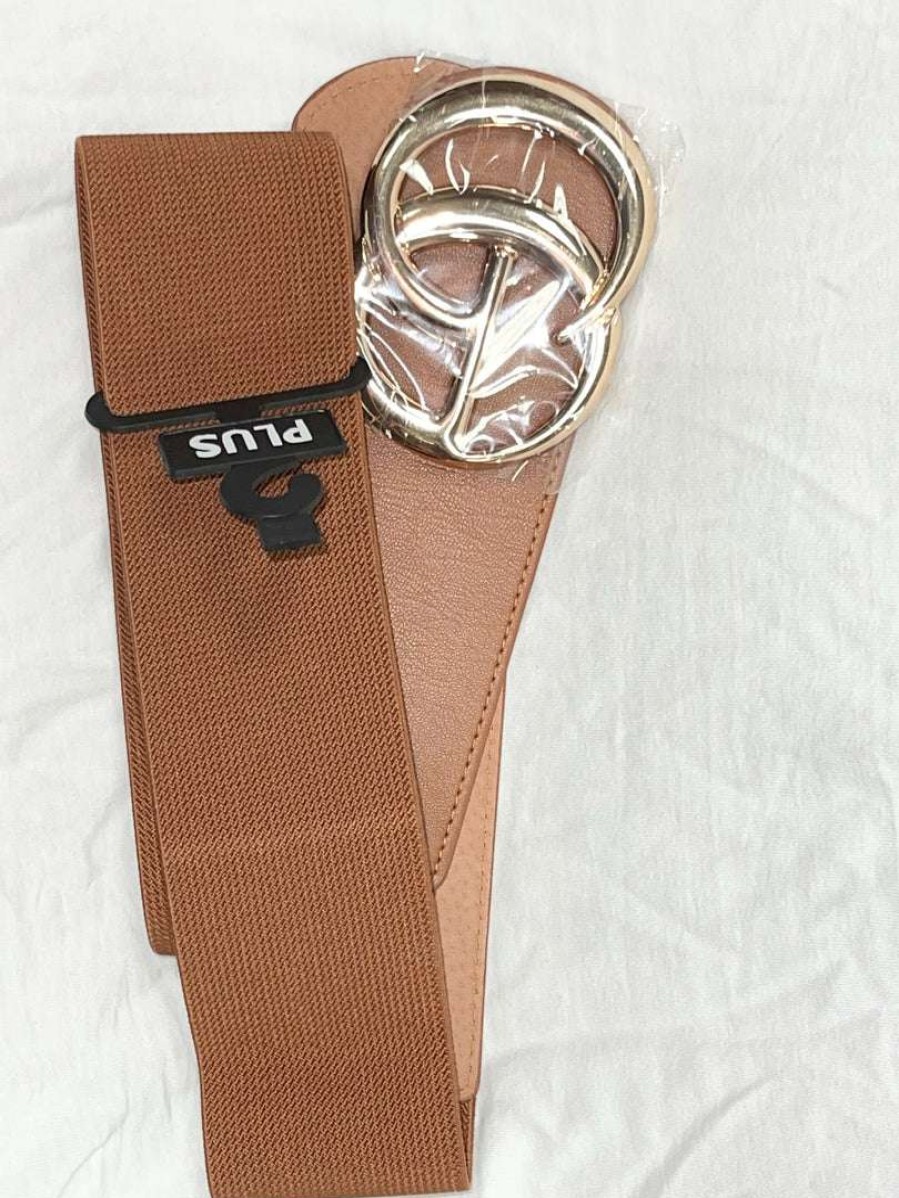 Accessories * | Pash Boutique Accessories Plus Cognac Gg Belt