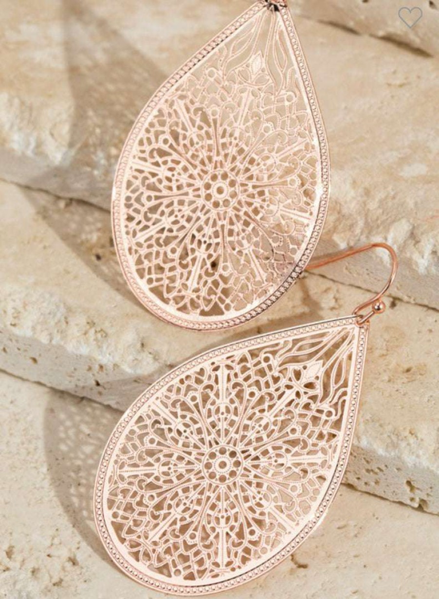 Accessories * | Pash Boutique Accessories Rose Gold Earrings