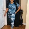 Sets (Missy) * | Pash Boutique Deep Blue Tie Dye Set Clearance