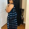 Dresses (Missy) * | Pash Boutique Dresses (Missy) Blue Stripe Maxi Dress