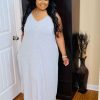 Plus Dresses * | Pash Boutique Heather Grey Plus Maxi Dress