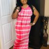 Dresses (Missy) * | Pash Boutique Dresses (Missy) Fuchsia Stripe Maxi Dress