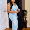 Plus Dresses * | Pash Boutique Blue Plus Tie Dyemaxi New Arrivals