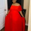 Dresses (Missy) * | Pash Boutique Poppy Red Ruffle Maxi