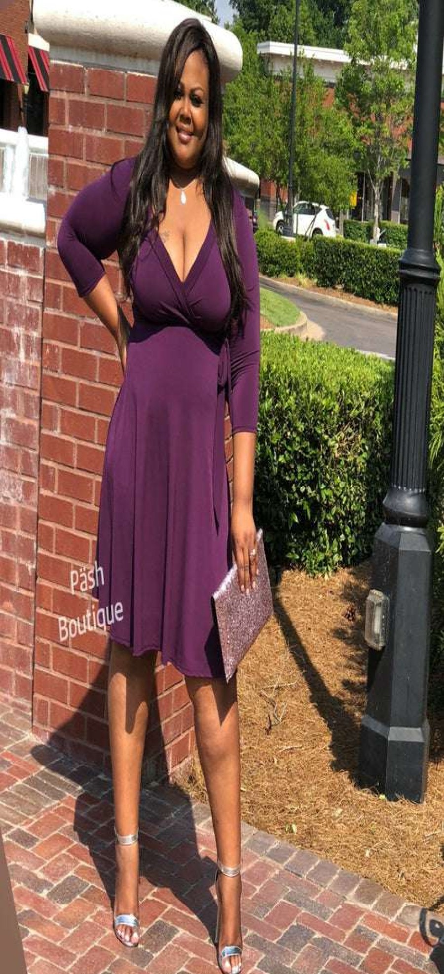 Dresses (Missy) * | Pashboutique Clearance Purple Midi Dress