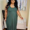 Dresses (Missy) * | Pash Boutique Army Green Strap Maxi