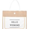 Accessories * | Pash Boutique Accessories White Hello Weekend Bag