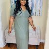 Plus Dresses * | Pash Boutique Lt.Olive Plus Maxi Dress New Arrivals