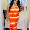 Dresses (Missy) * | Pash Boutique Orange Tye-Dye Maxi