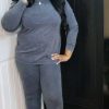 Sets (Missy) * | Pash Boutique Clearance Grey Round Neck Set