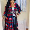 Plus Dresses * | Pash Boutique Red Plus Plaid Dress New Arrivals