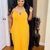 Plus Dresses * | Pash Boutique New Arrivals Golden Mustard Plus Maxi Dress