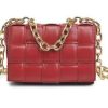 Accessories * | Pash Boutique Accessories Red Square Link Crossbody Bag