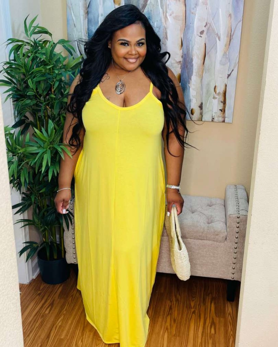 Plus Dresses * | Pash Boutique Yellow Plus Maxi Dress