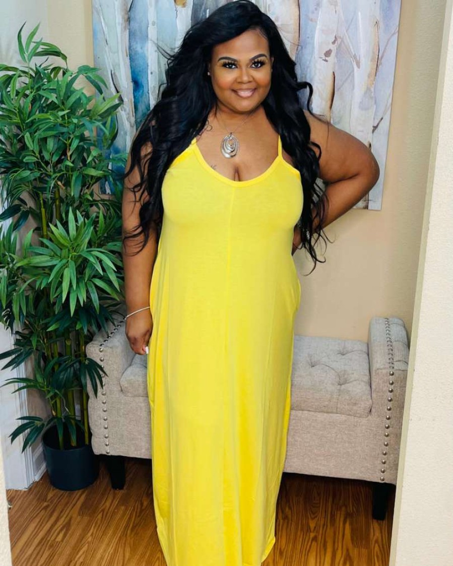 Plus Dresses * | Pash Boutique Yellow Plus Maxi Dress