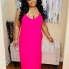 Dresses (Missy) * | Pash Boutique New Arrivals Hot Pink Strap Maxi