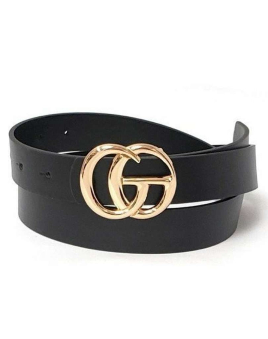 Accessories * | Pash Boutique Black Gg Belt