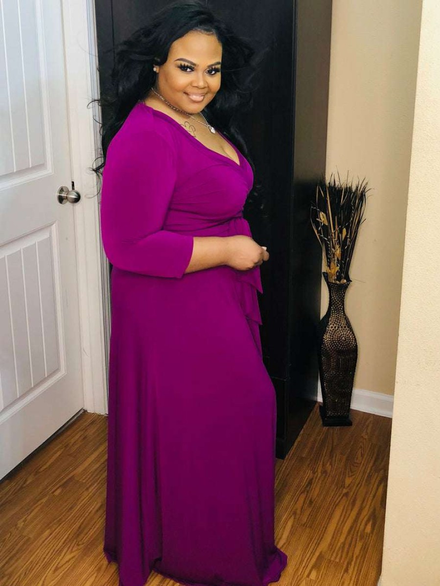 Plus Dresses * | Pash Boutique Magenta Plus Dress