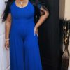 Jumpsuits /Rompers (Missy) * | Pash Boutique Royal Blue Wide Leg Jumpsuit