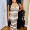 Plus Dresses * | Pash Boutique Taupe Plus Tye-Dye Maxi New Arrivals