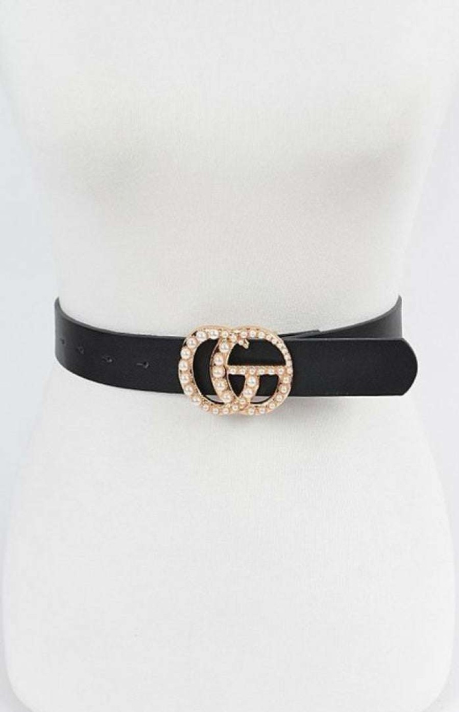 Accessories * | Pash Boutique Black Pearl Gg Belt