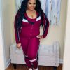 Sets (Missy) * | Pash Boutique Burgundy Workout Set