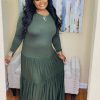 Plus Dresses * | Pash Boutique Olive Plus Long Sleeve Maxi Dress