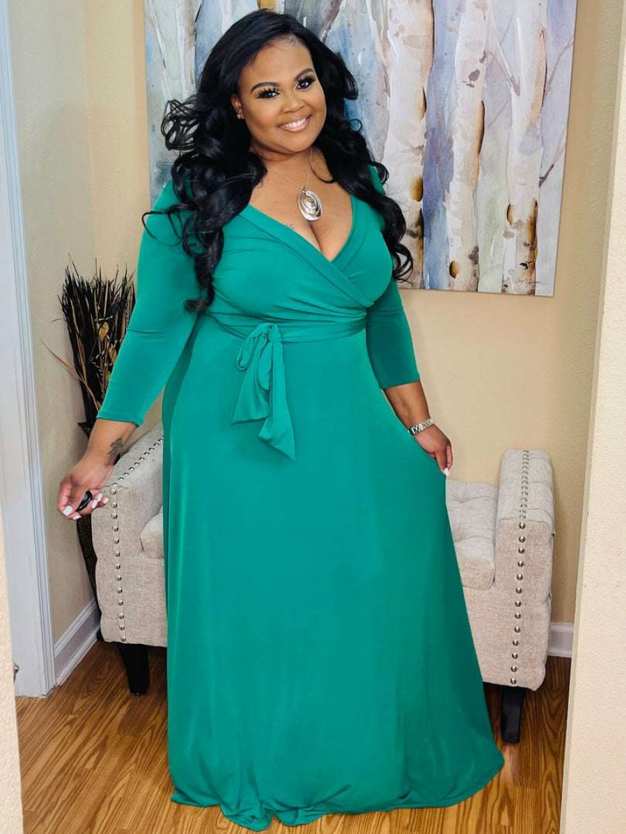 Dresses (Missy) * | Pash Boutique Green Maxi Dress