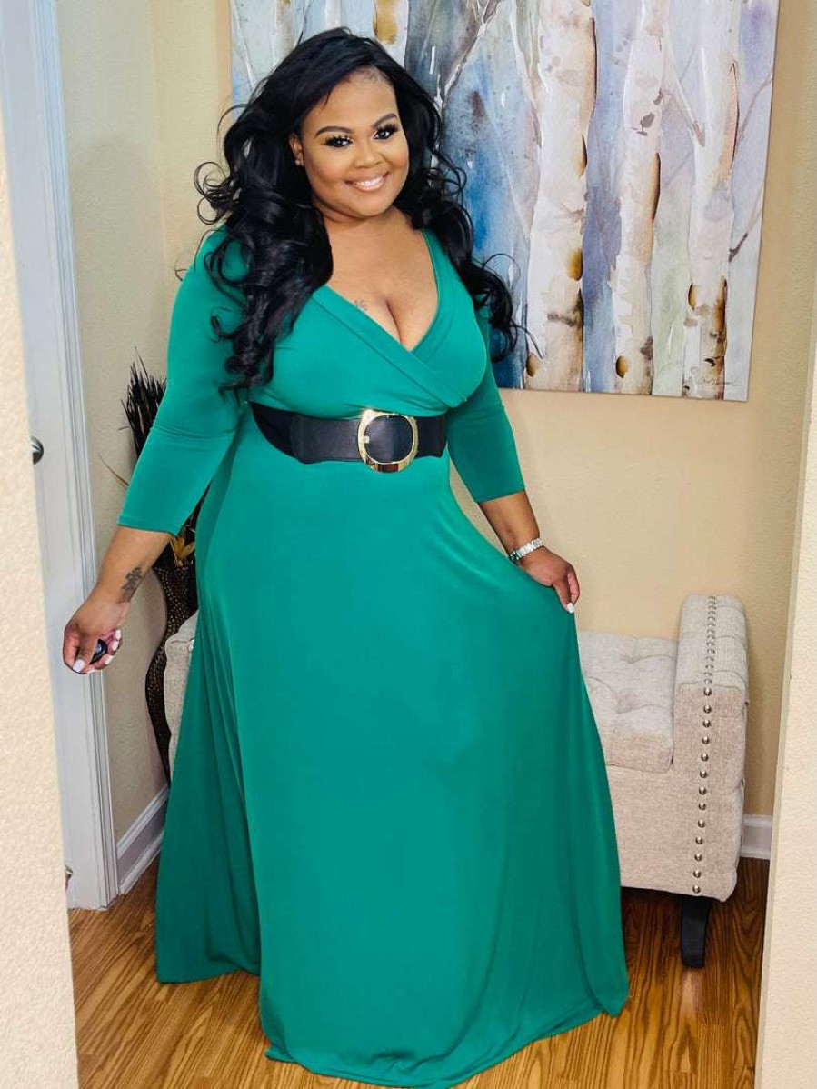 Dresses (Missy) * | Pash Boutique Green Maxi Dress